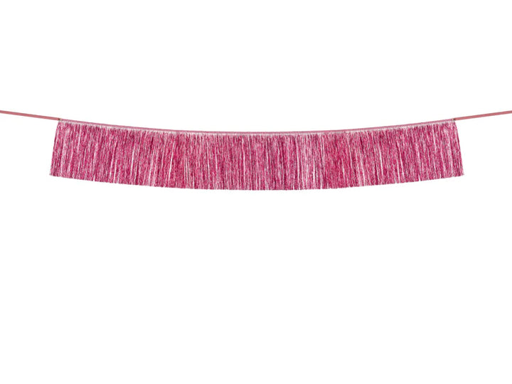 Pink Tinsel Fringe Garland Banner