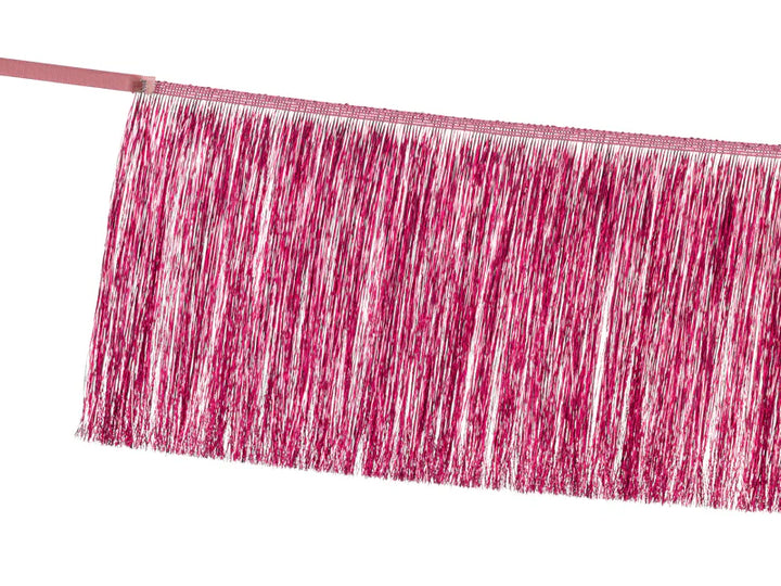 Pink Tinsel Fringe Garland Banner