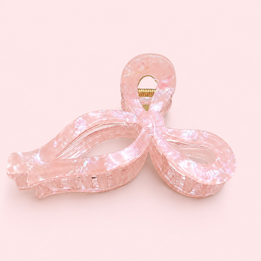 Pink Bow Hair Claw Clip