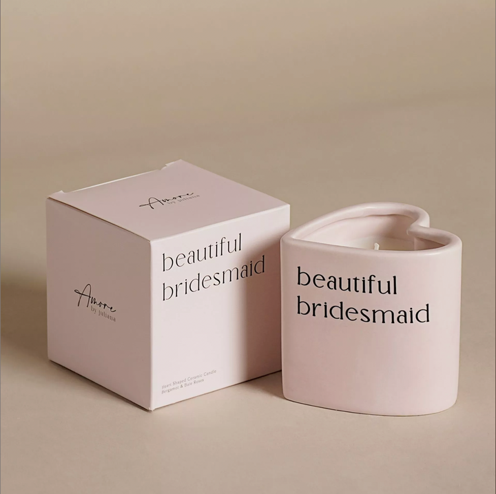 Bridesmaid Heart Shaped Candle