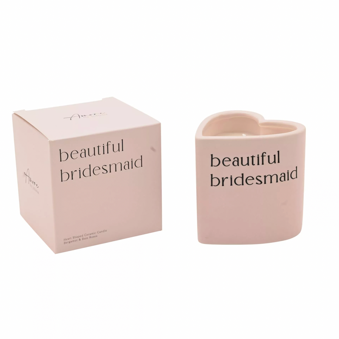 Bridesmaid Heart Shaped Candle