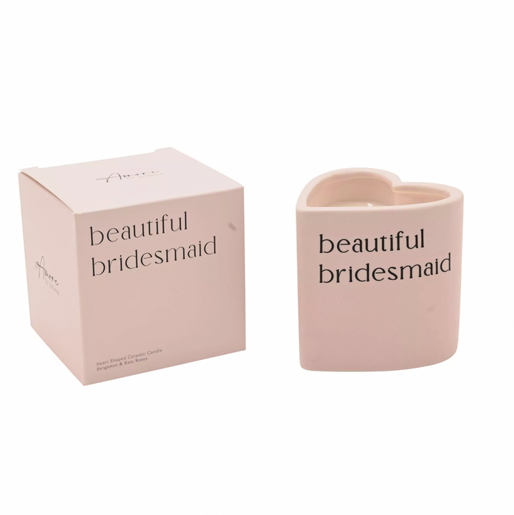 Bridesmaid Heart Shaped Candle