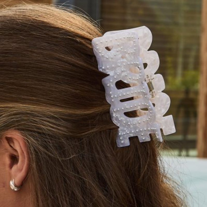 White Bride Claw Clip