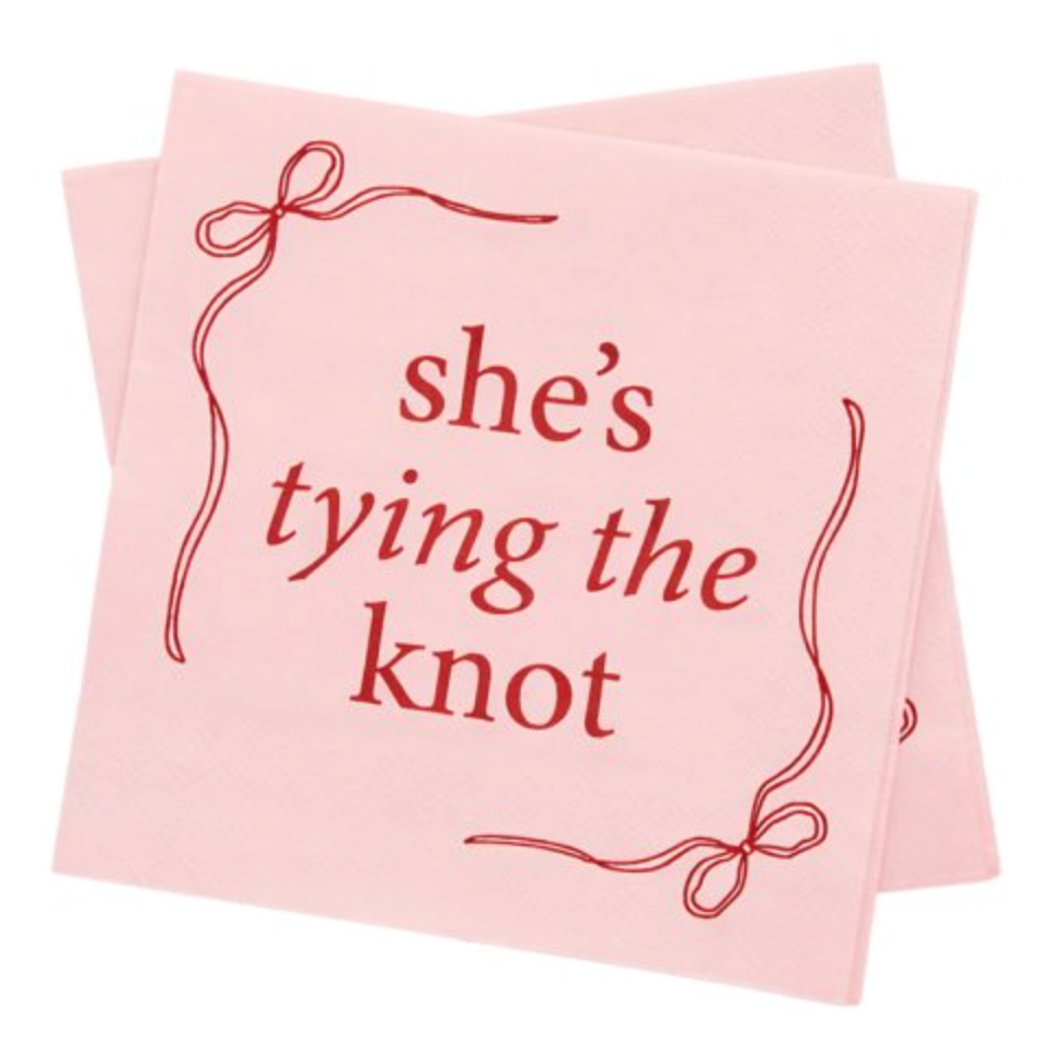 She's Tying The Knot Pink & Red Paper Napkins