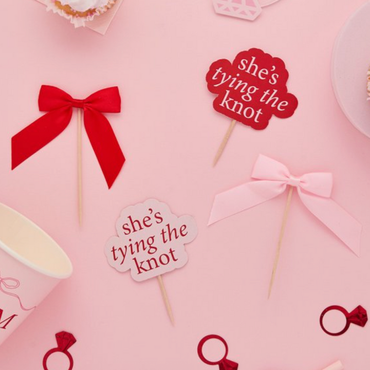 She's Tying The Knot Pink & Red Hen Party Food Picks