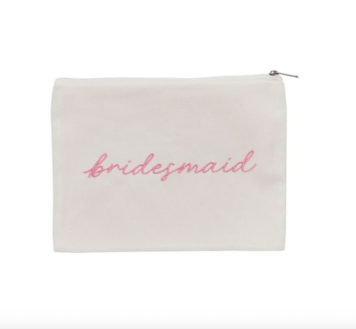 Embroidered Bridesmaid Cotton Pouch