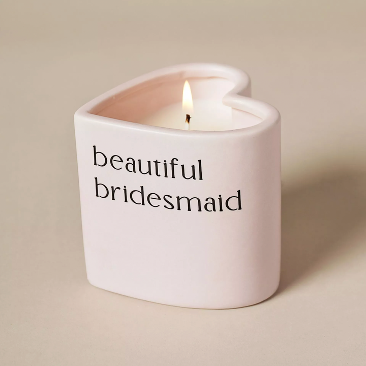 Bridesmaid Heart Shaped Candle