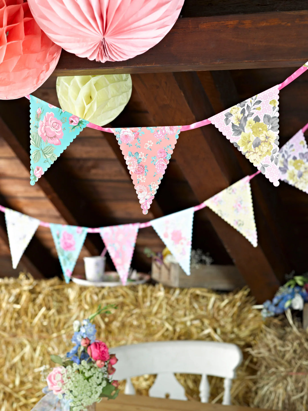 Vintage Style  Floral Bunting