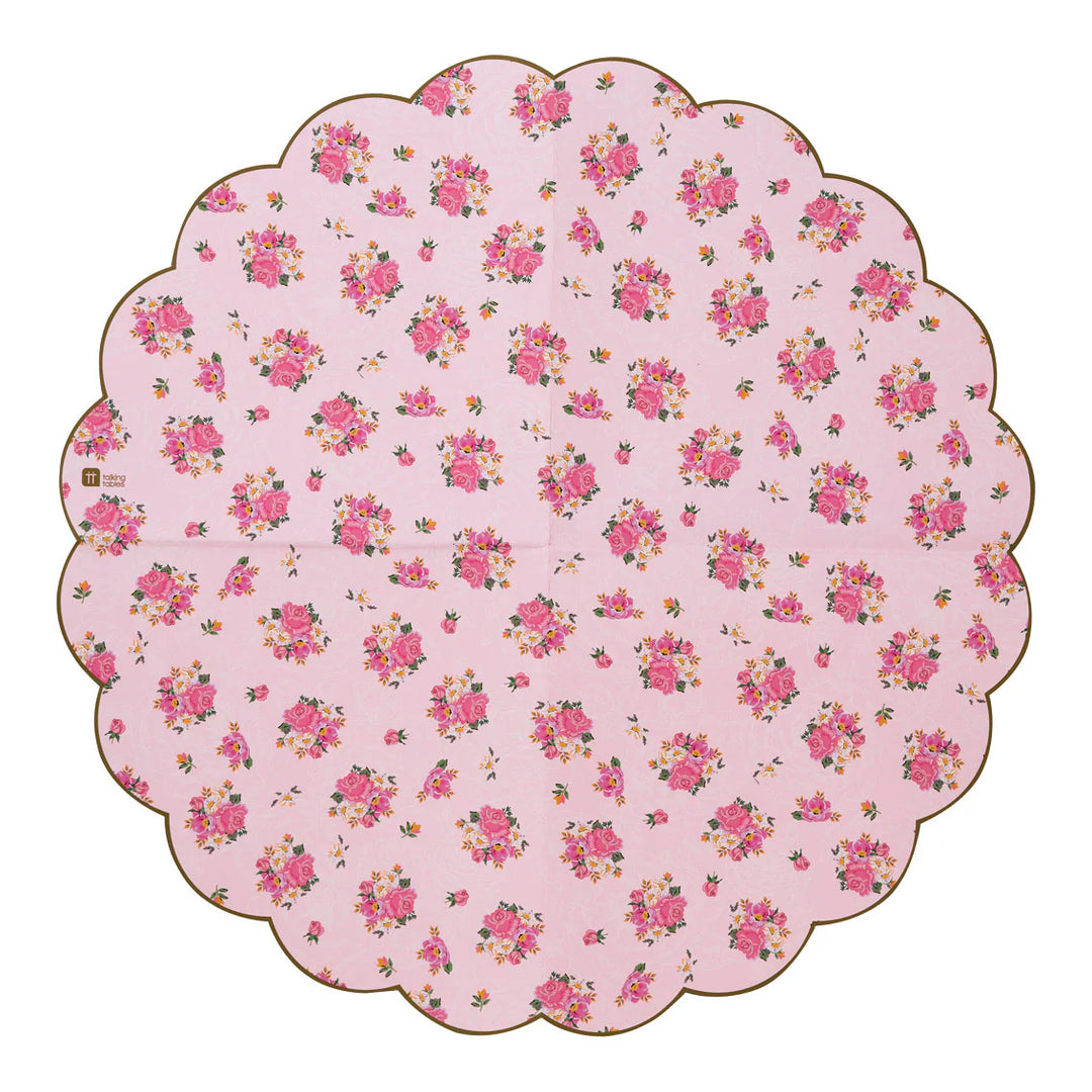 Vintage Style Pink Scalloped Paper Napkins