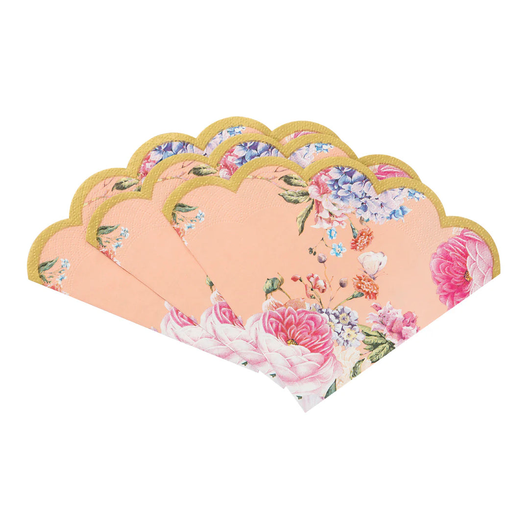 Vintage Style Peach Scalloped Paper Napkins