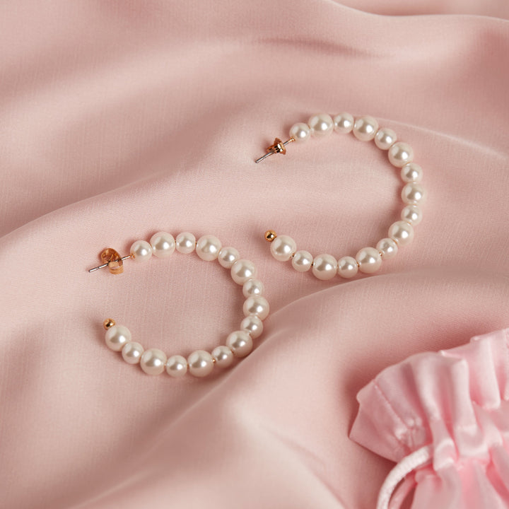 Pearl Hoop Earrings