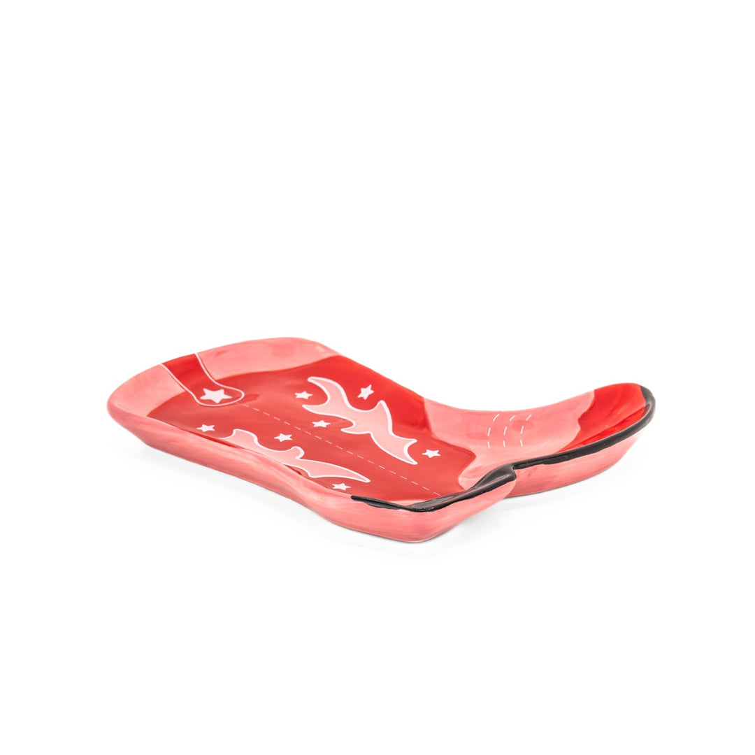 Cowboy Boot Pink & Red Trinket Dish