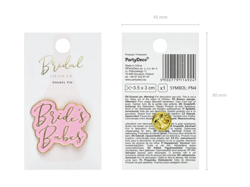 Pink Bride's Babes Lapel Pin