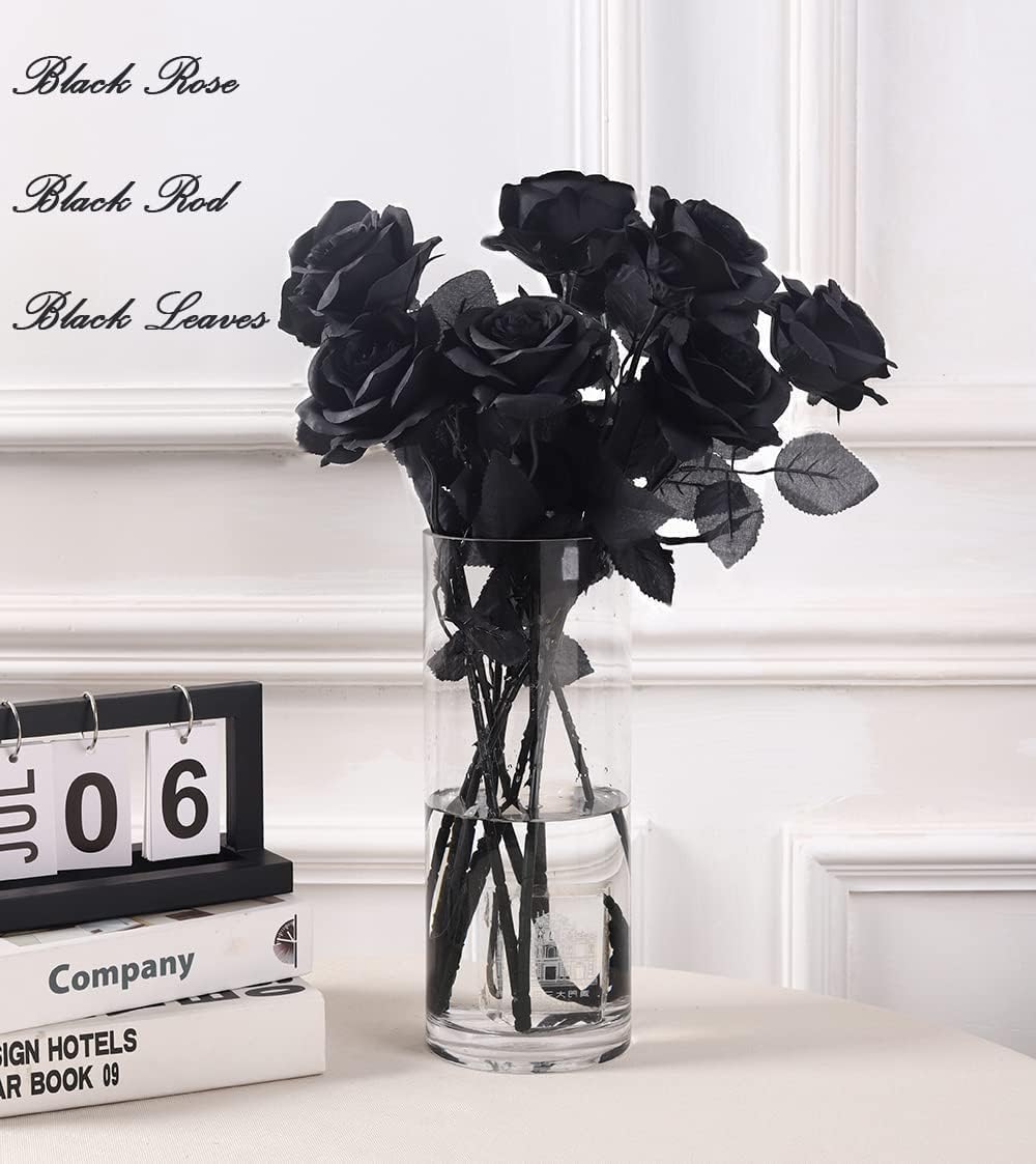 Black Rose Floral Stem Decoration