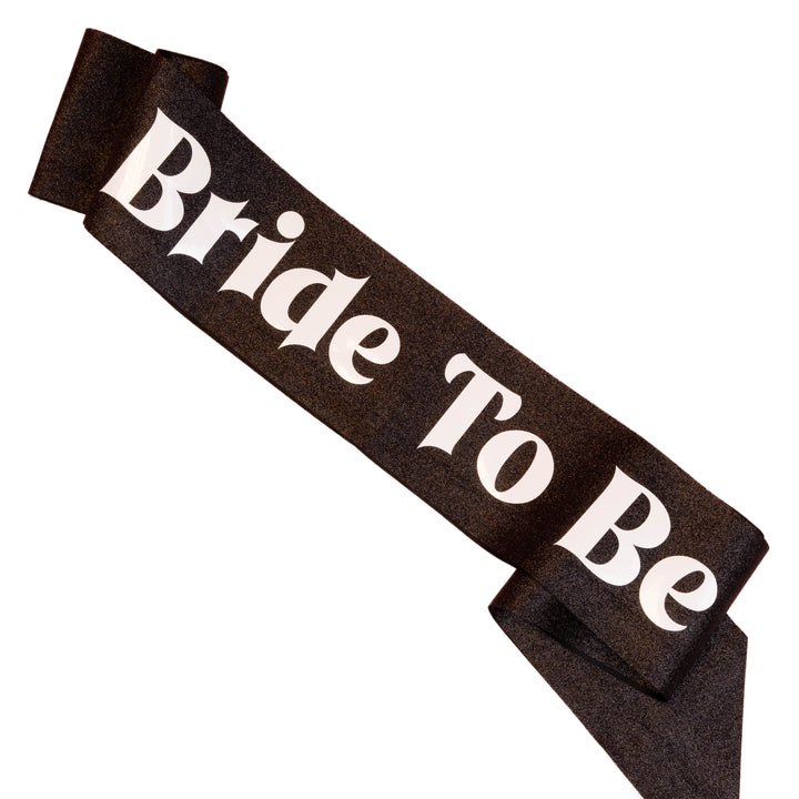 Bride To Be Black Glitter Sash