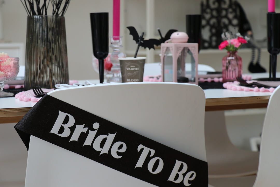 Bride To Be Black Glitter Sash