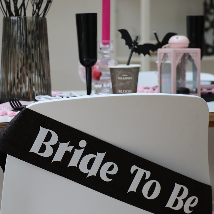 Bride To Be Black Glitter Sash