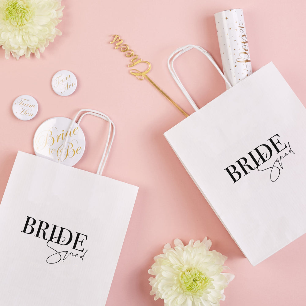 The Bride White Paper Gift Bag - Team Hen