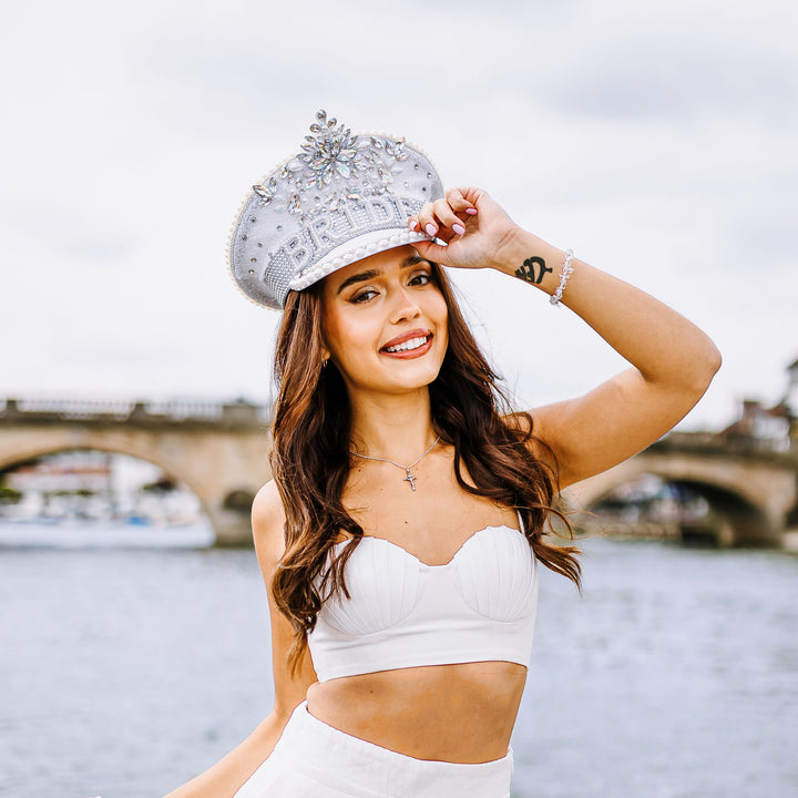 Bride Jewelled Glitter Hat