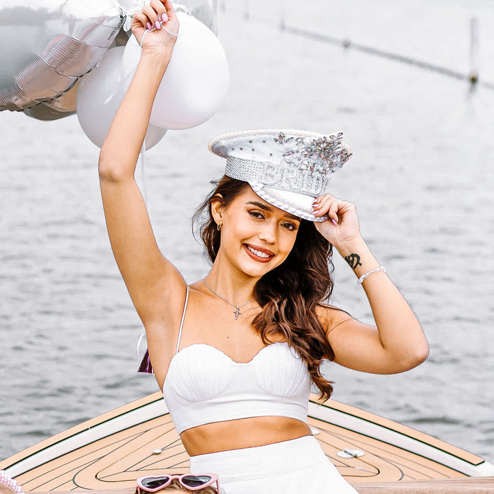 Bride Jewelled Glitter Hat