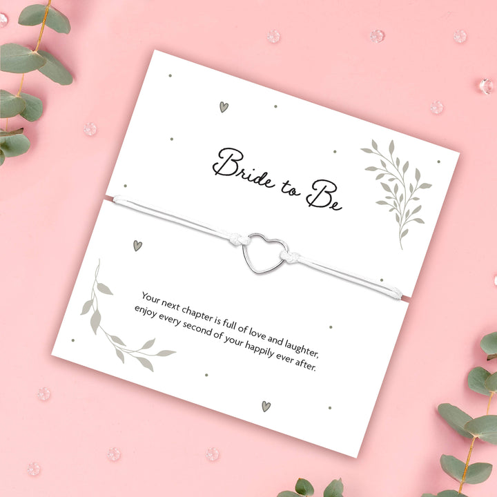 Bride to be White Heart Bracelet