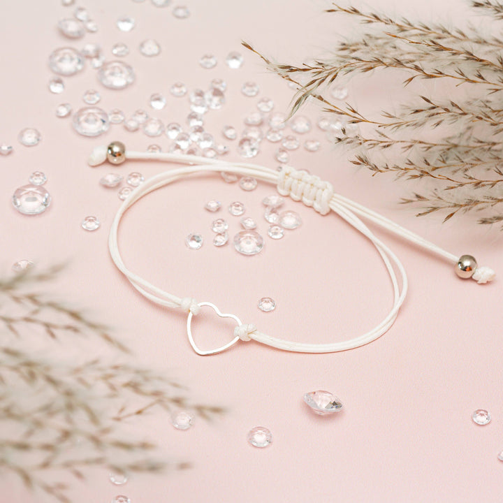 Bride to be White Heart Bracelet