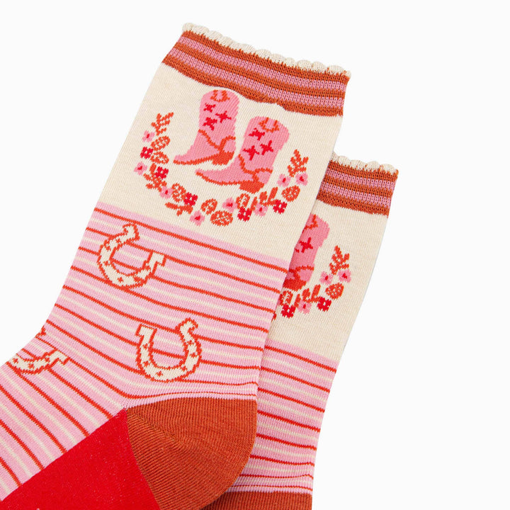 Stripy Cowboy Boot Socks
