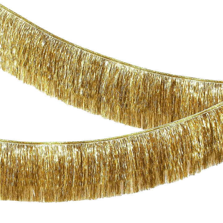 Gold Tinsel Fringe Garland Banner