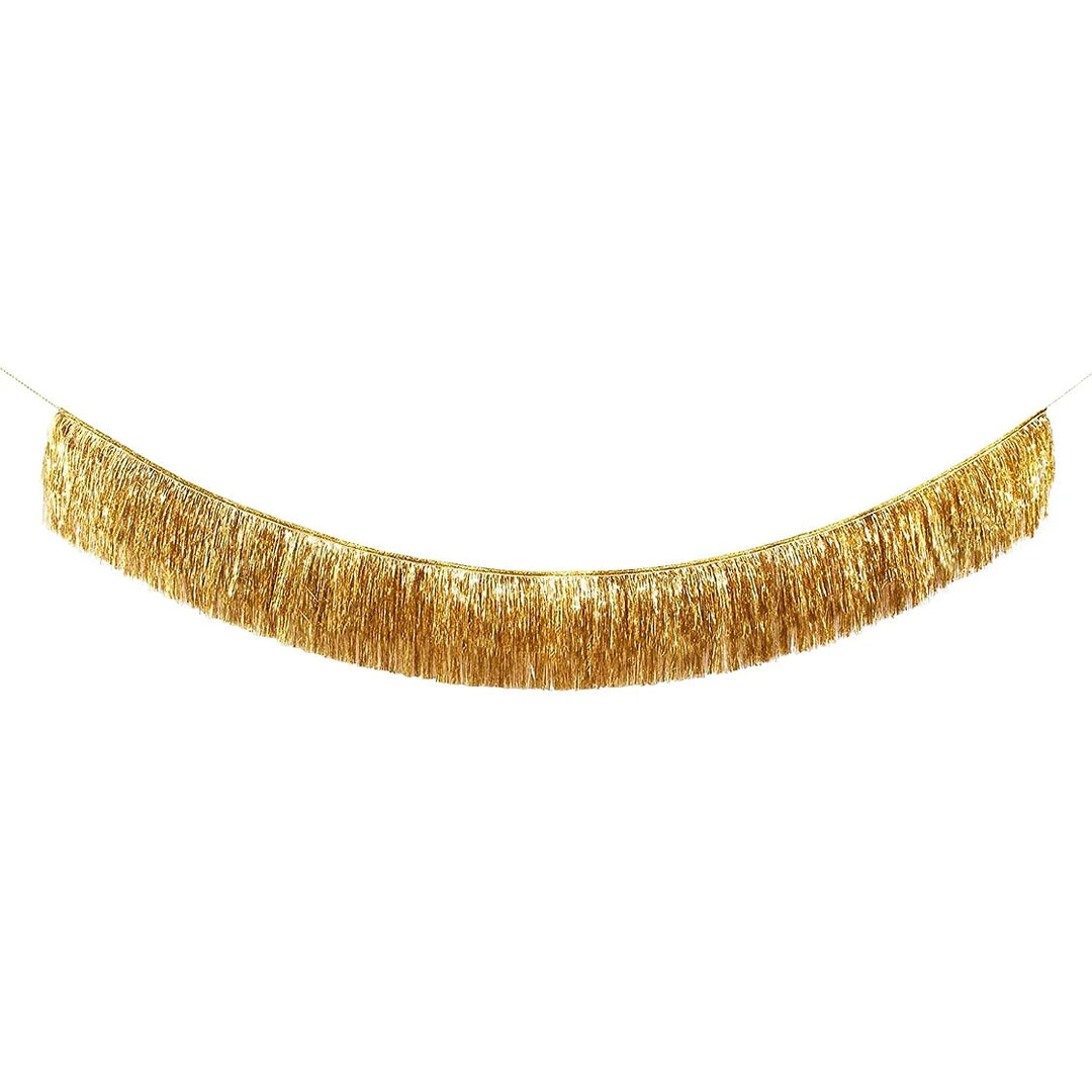 Gold Tinsel Fringe Garland Banner