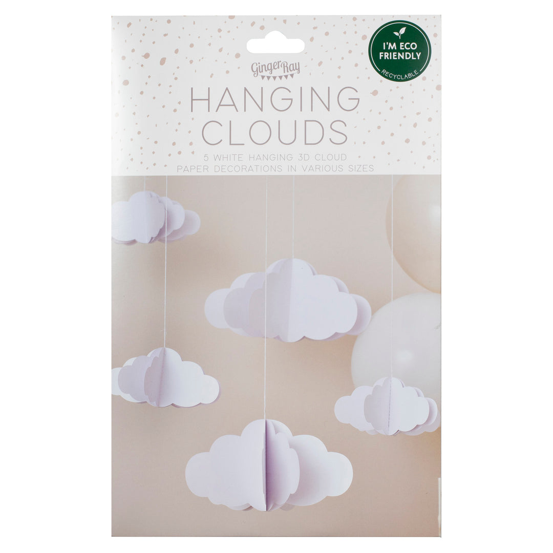 White 3D Hanging Cloud Decorations