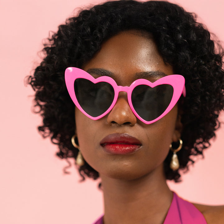 Hot Pink Heart Shaped Sunglasses