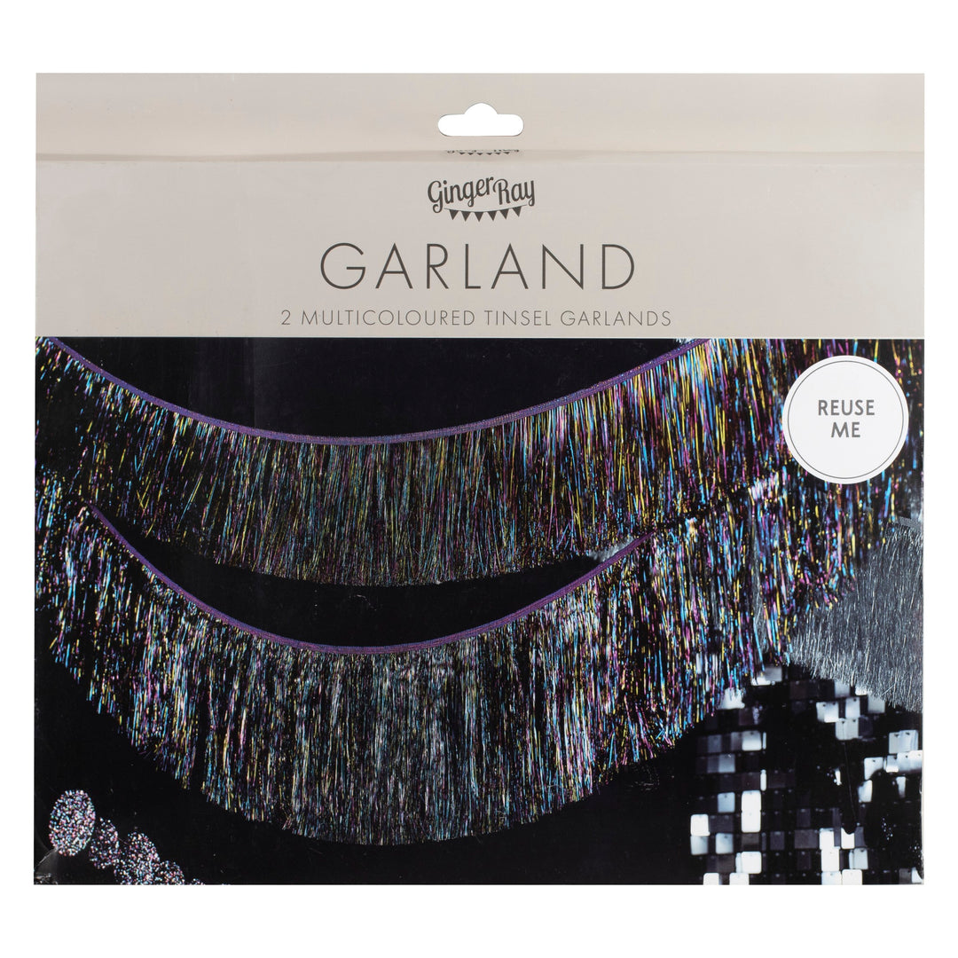 Multicoloured Tinsel Garland Decoration