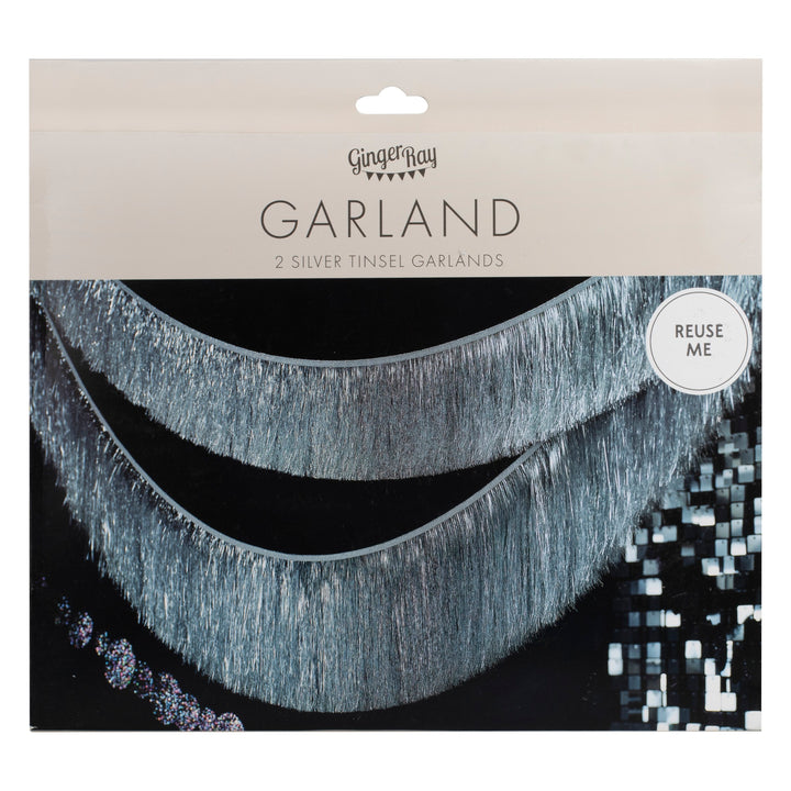 Silver Tinsel Garland Decoration