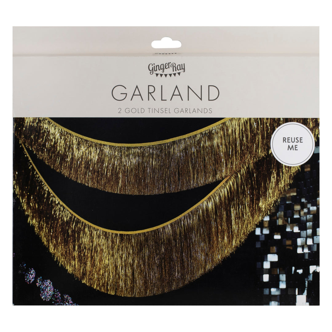 Gold Tinsel Garland Decoration