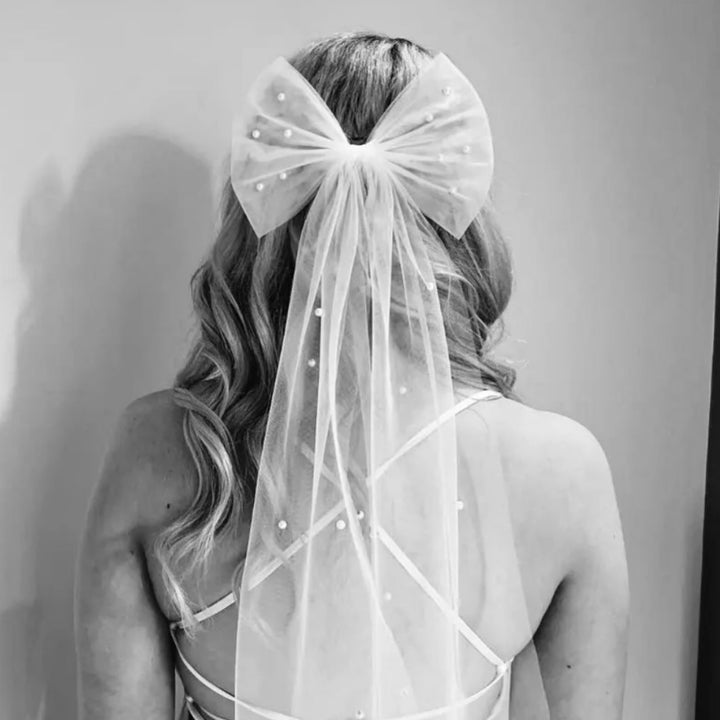 Bride Pearl Bow Veil