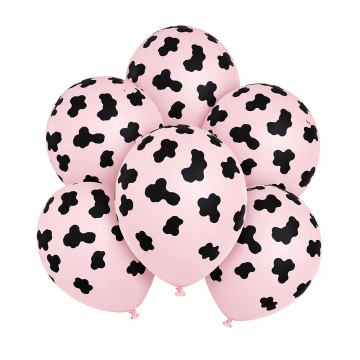 Pink Cow Print Rodeo Balloons 12in | 6 Pack