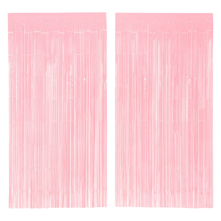 Pink Foil Fringe Curtain Backdrop | 2 Pack