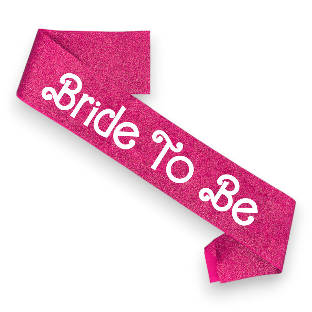 Bride To Be Pink Glitter Sash