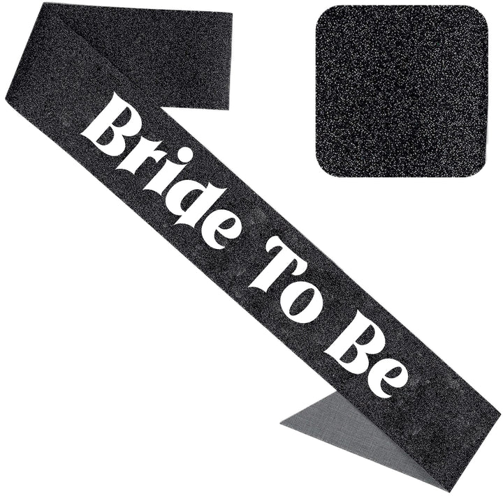 Bride To Be Black Glitter Sash