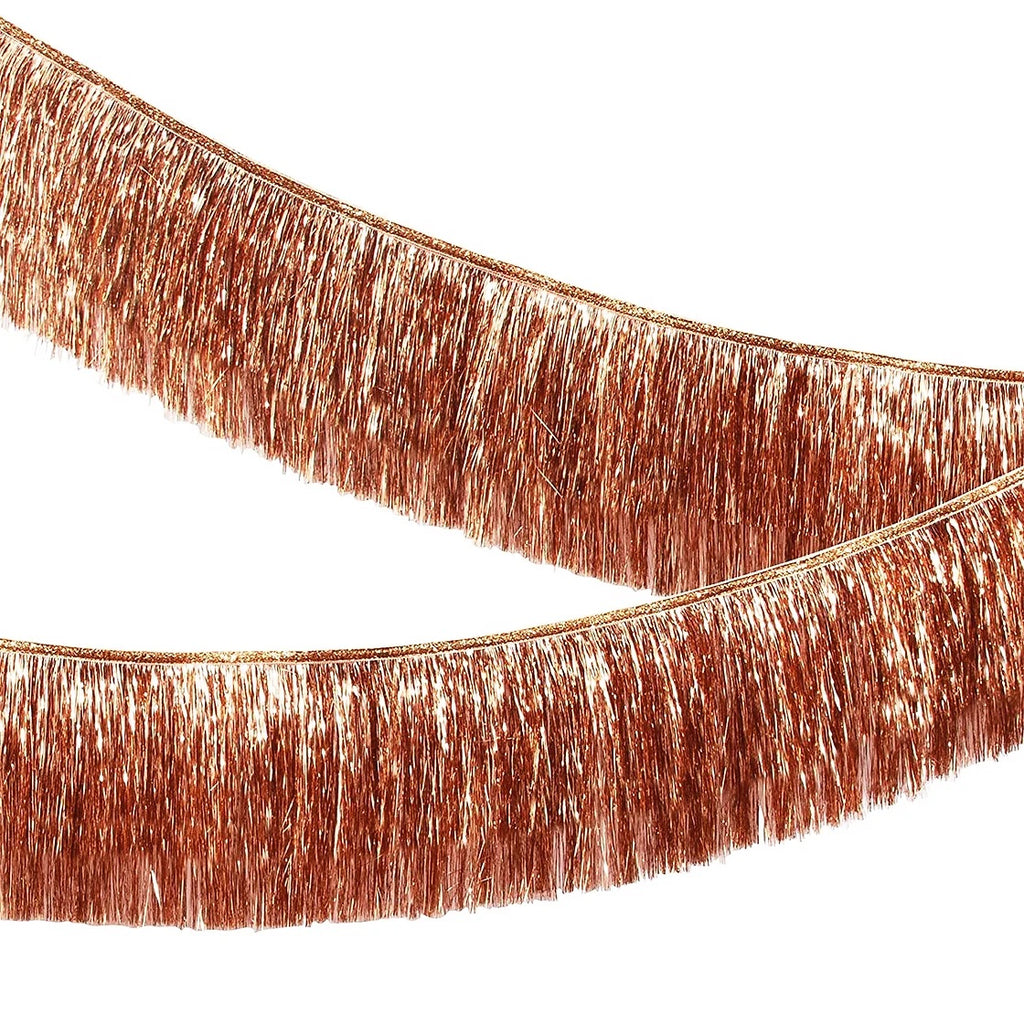 Rose Gold Tinsel Fringe Garland Banner