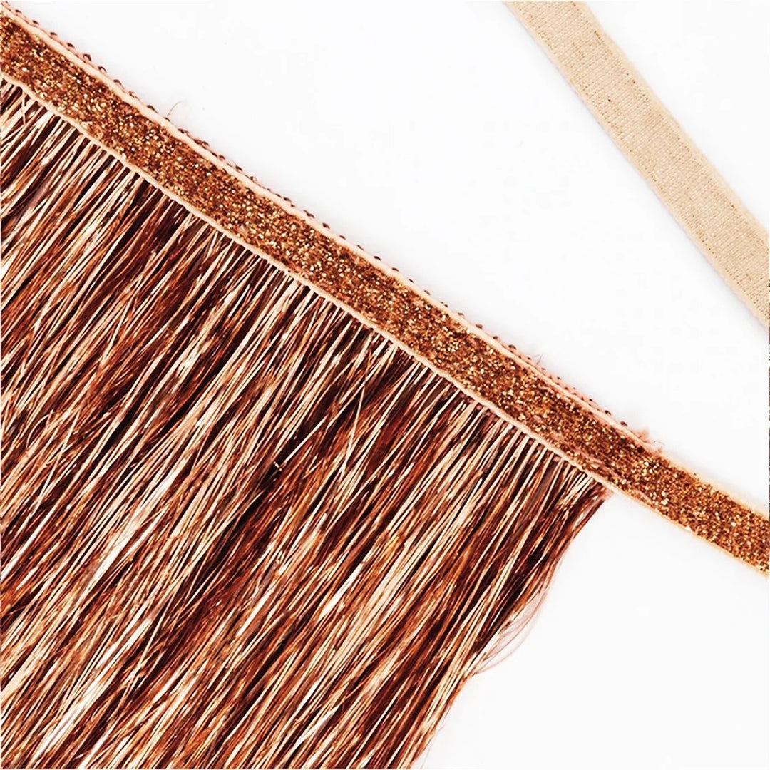 Rose Gold Tinsel Fringe Garland Banner