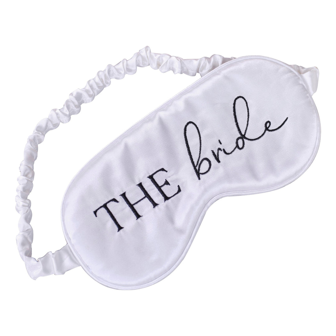 White Satin Bride Eye Mask - Team Hen