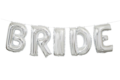 Silver Bride Letter Balloon Banner 14" - Team Hen
