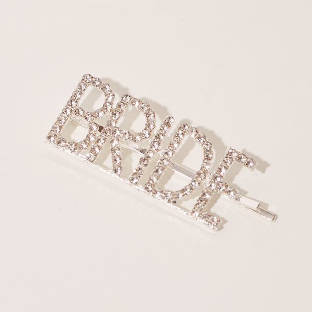 Bride Diamanté Hair Slide Silver - Team Hen