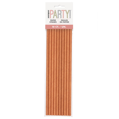 Rose Gold Hen Party Paper Straws - 10 Pack - Team Hen