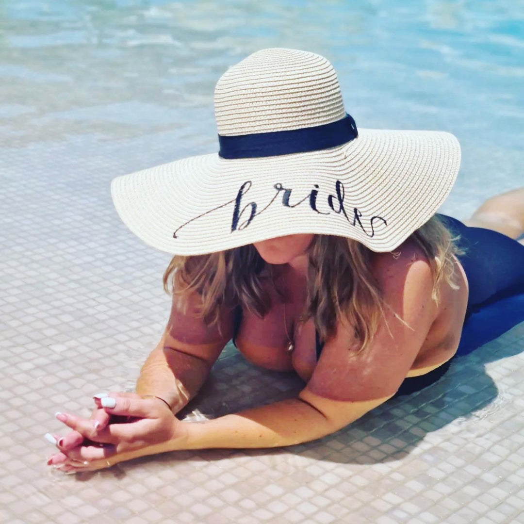 Bride Embroidered Sun Hat - Team Hen