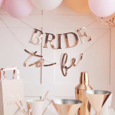 Rose Gold Bride to Be Bunting | Hen Party Banner - Team Hen