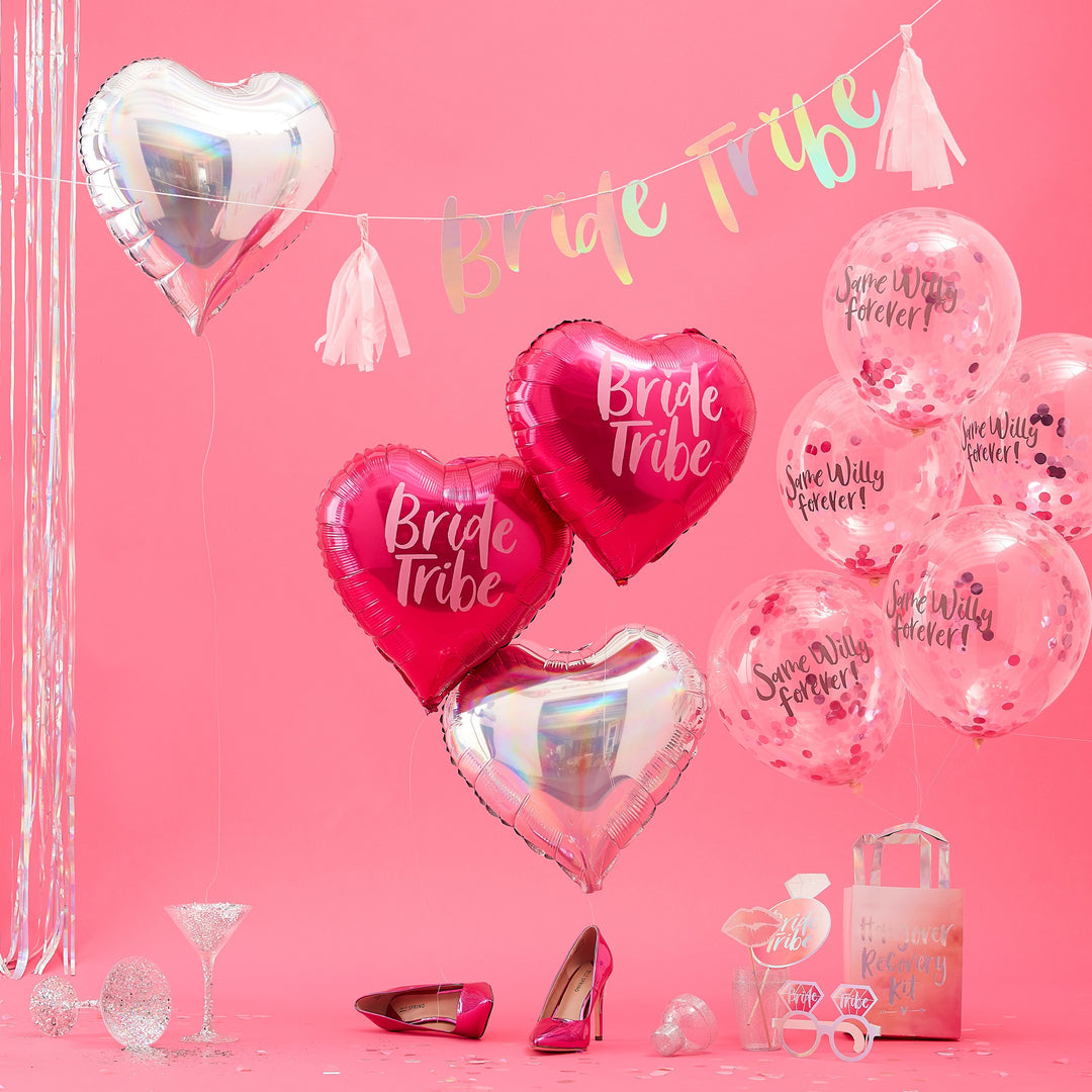 Bride Tribe Hen Party Heart Balloon Bundle - Team Hen