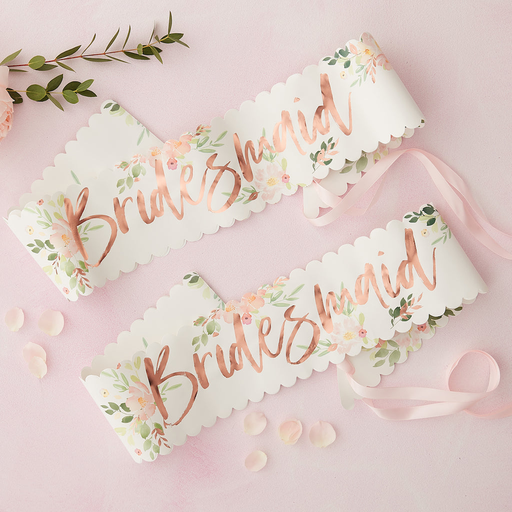 Floral Bridesmaid Sash | Floral Hen Party Accessories - Team Hen