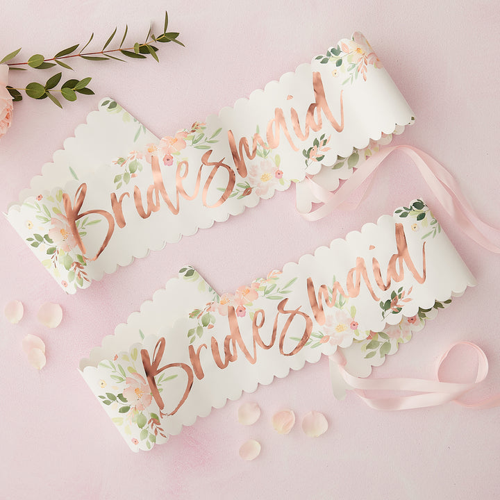 Floral Bridesmaid Sash | Floral Hen Party Accessories - Team Hen